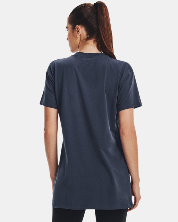 Women's UA Printed Extended Short Sleeve, Gray, pdpMainDesktop image number 1